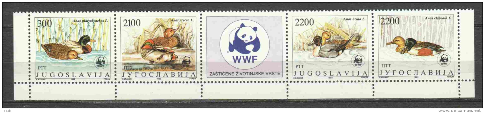 Yugoslavia 1989 Mi 2328-2331 MNH DUCKS WWF - Nuovi