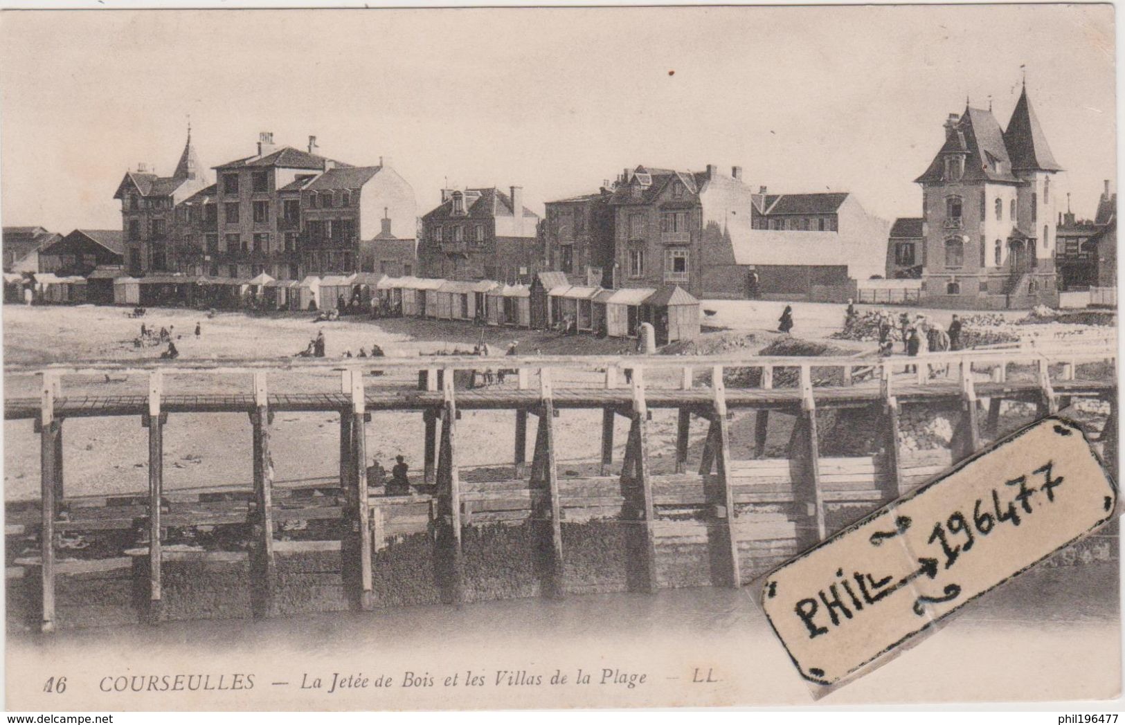 14 Courseulles-sur-Mer - Cpa / La Jetée De Bois Et Les Villas De La Plage. - Courseulles-sur-Mer