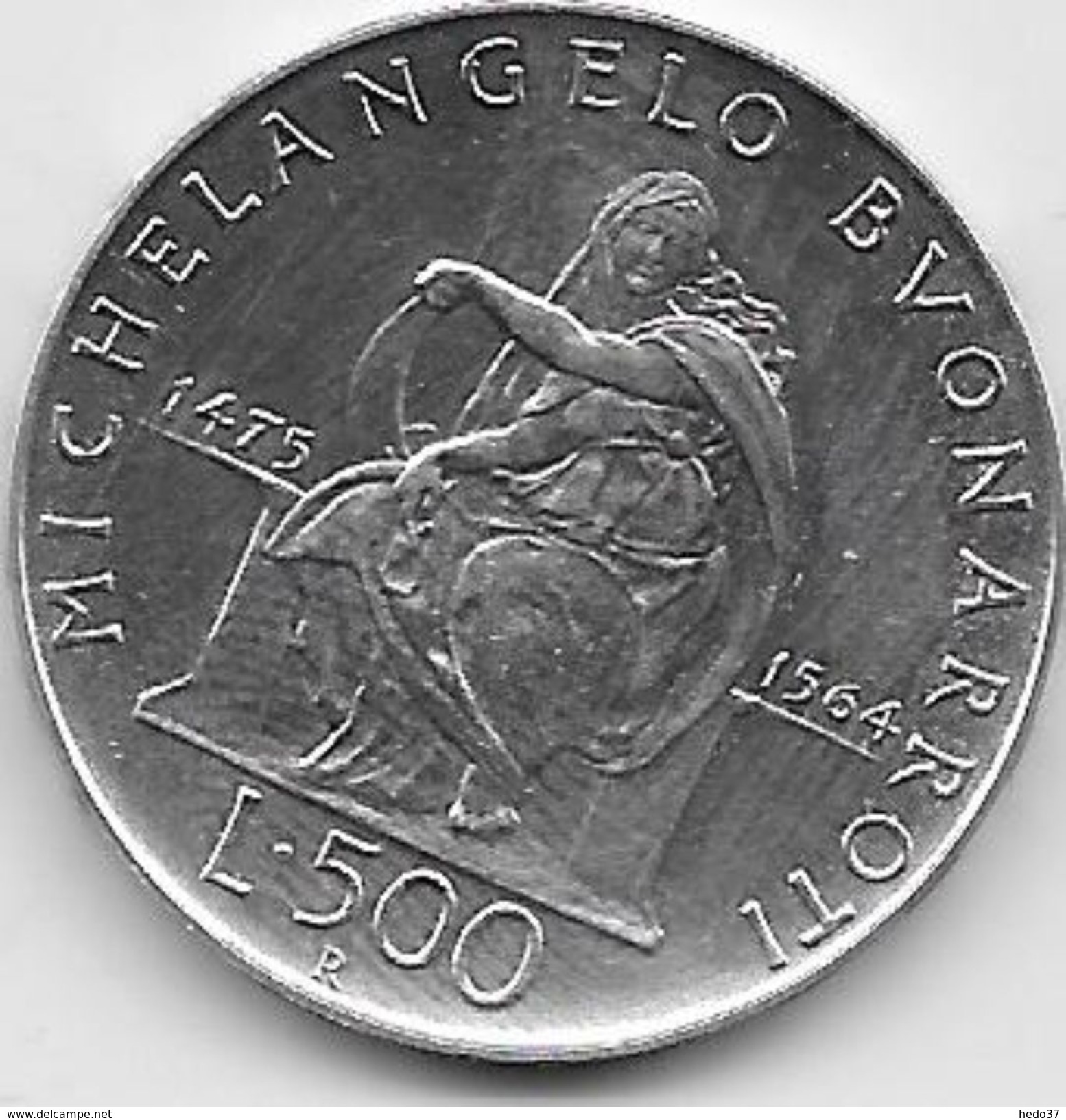 Italie - 500 Lire - 1975 - Argent - 500 Lire