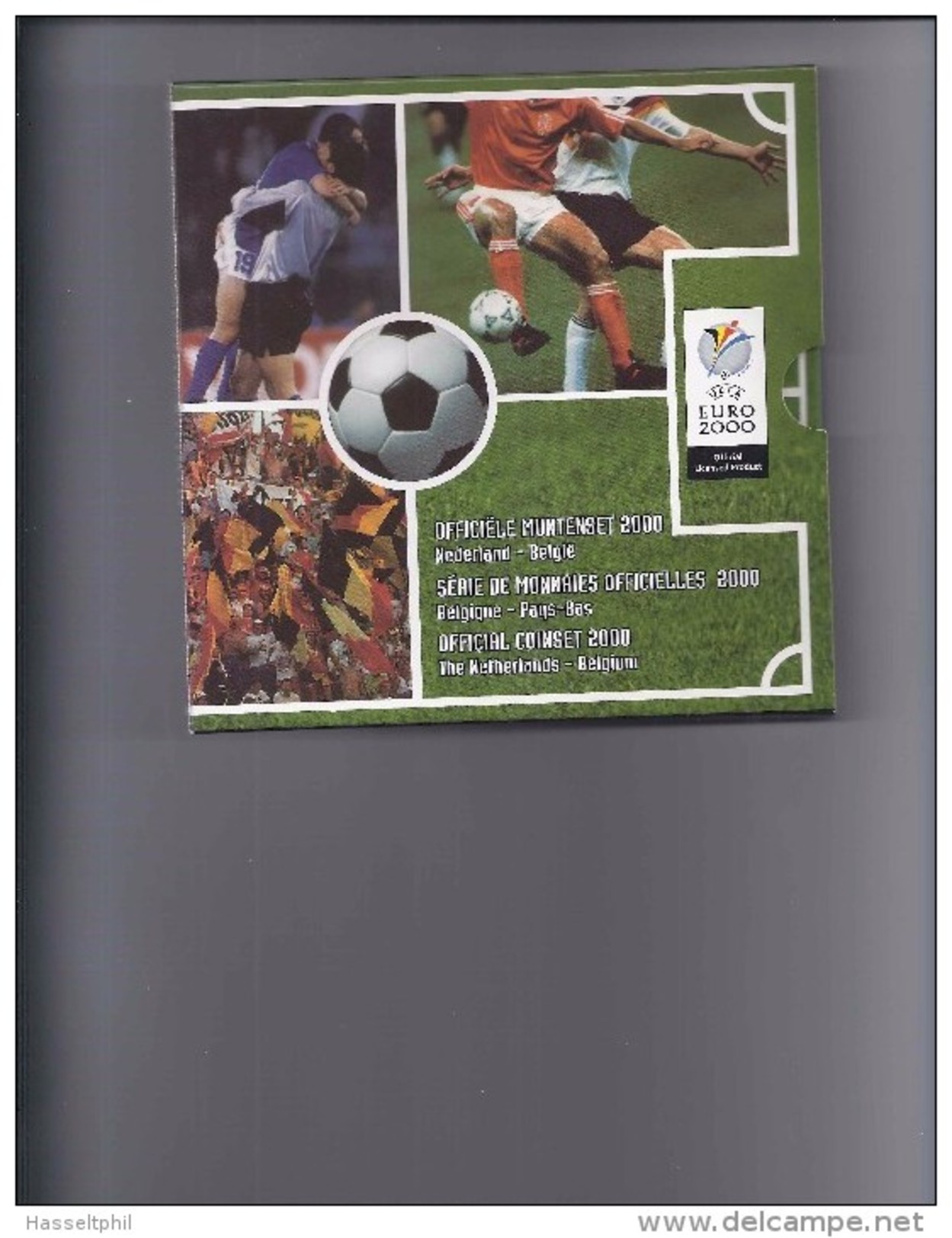 BELGIE -BELGIQUE Officiële Muntenset 2000 Nederland - België  Uefa Euro 2000 - 50 Frank
