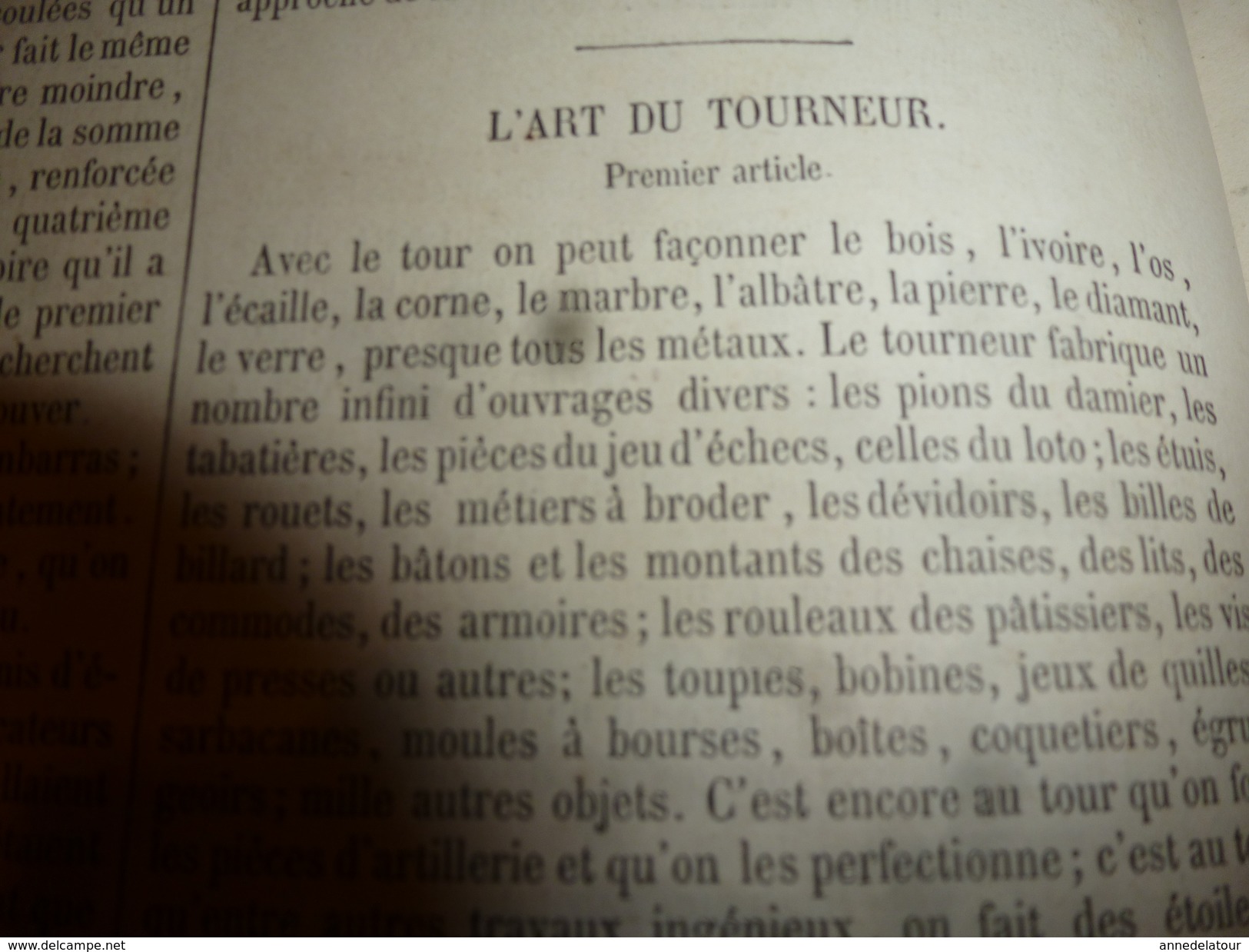 1853  MAGASIN PITTORESQUE  :L'ARTdu TOURNEUR (tournage);Villers,Andresselles,Tonquedec,Bruxelles;etc - 1800 - 1849