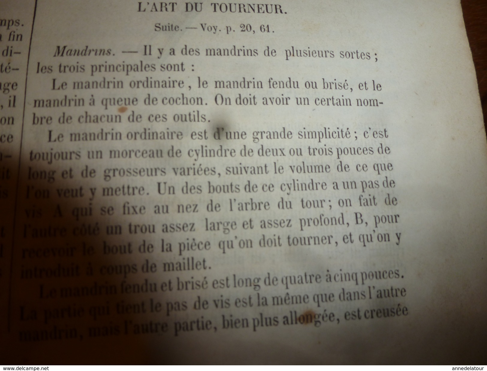 1853  MAGASIN PITTORESQUE  :L'ARTdu TOURNEUR (tournage);Villers,Andresselles,Tonquedec,Bruxelles;etc