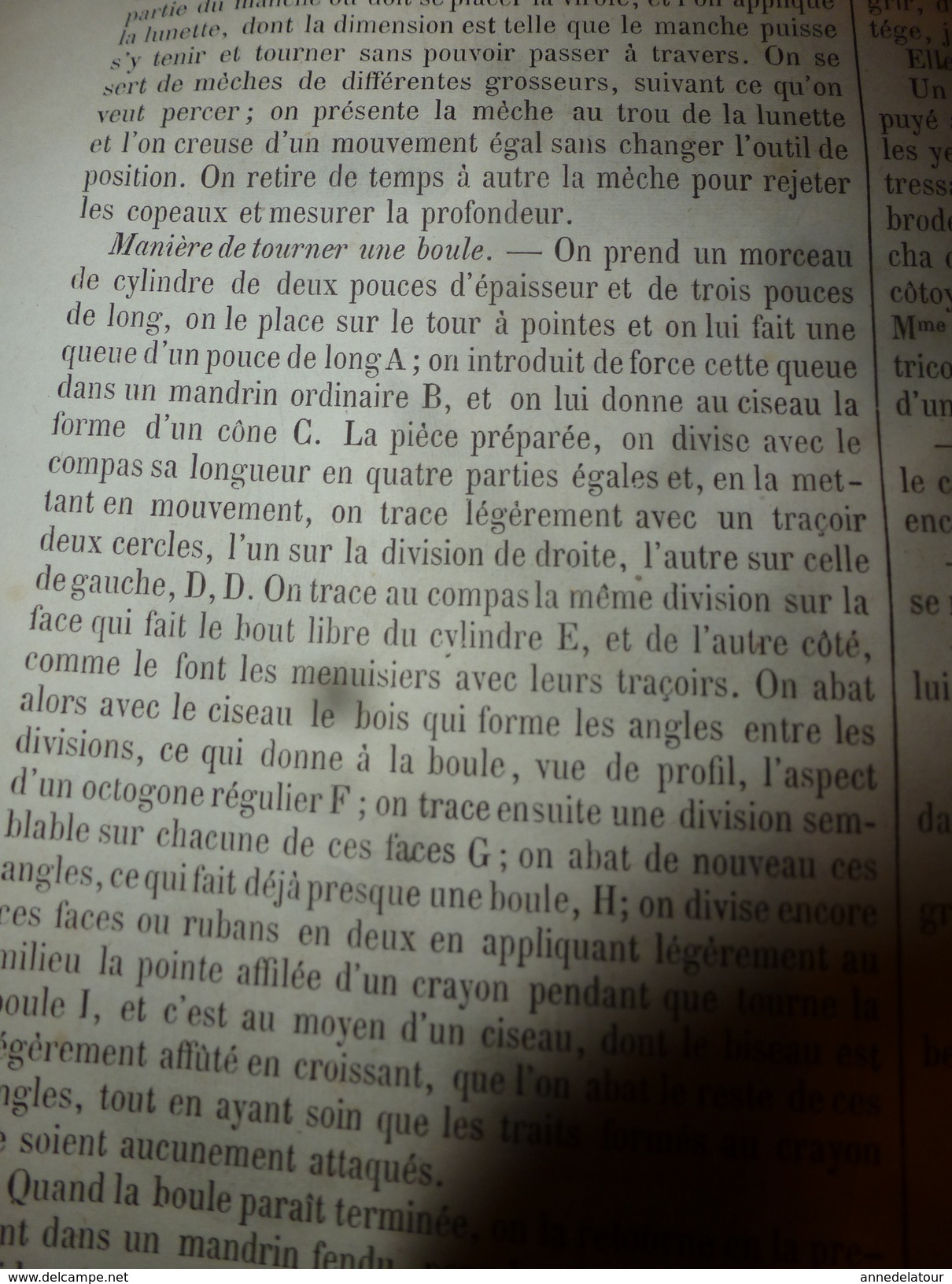 1853  MAGASIN PITTORESQUE  :L'ARTdu TOURNEUR (tournage);Villers,Andresselles,Tonquedec,Bruxelles;etc