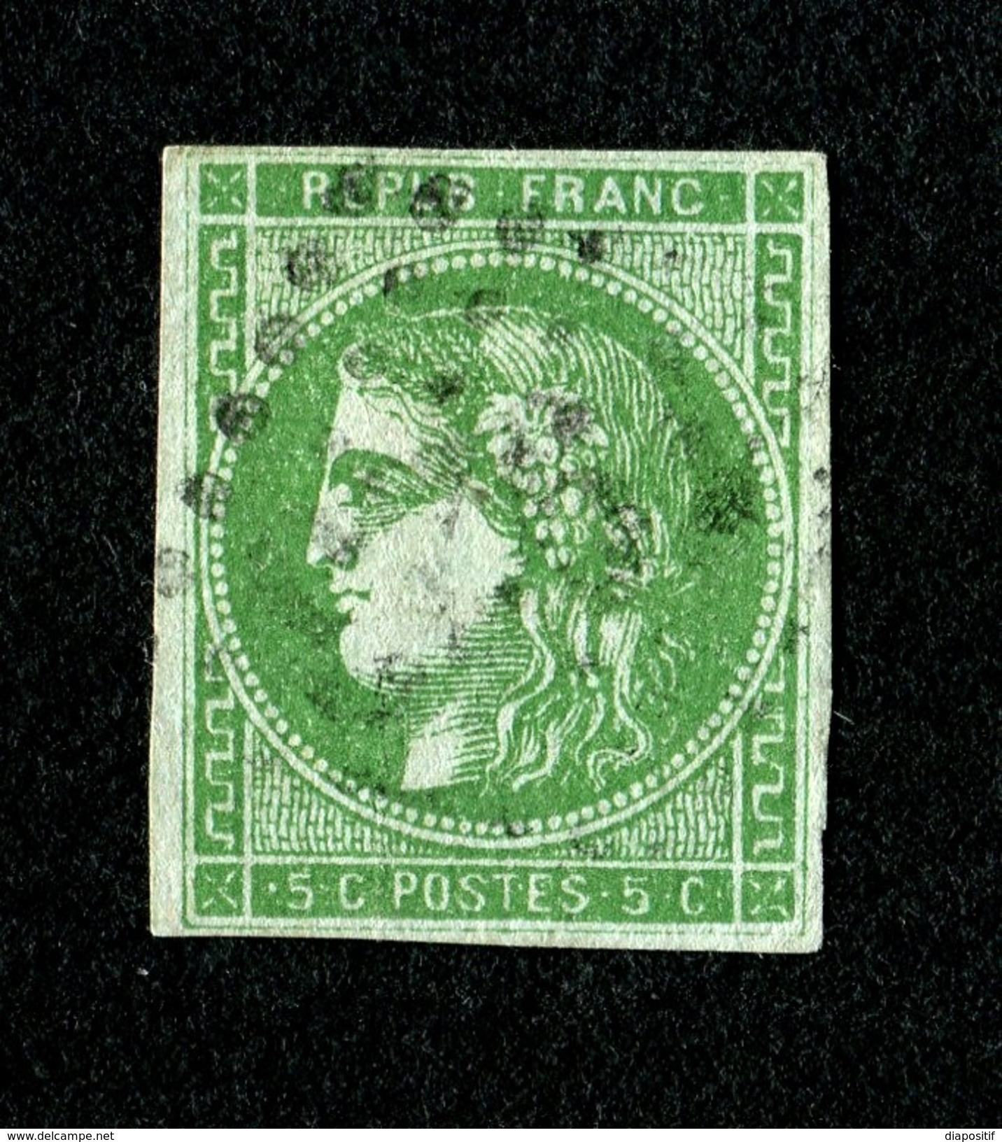 Superbe Cérès N° 42Ba (vert Foncé) Oblitéré - TTBE - Pas De Pli - Pas D'aminci - Cote 300,00 € - 1870 Bordeaux Printing