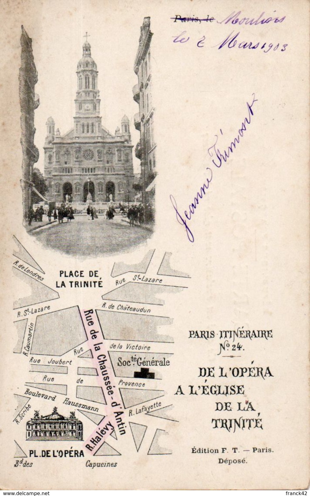 75. Paris Itinéraire N°24. De L'opéra à L'église De La Trinité - Arrondissement: 09