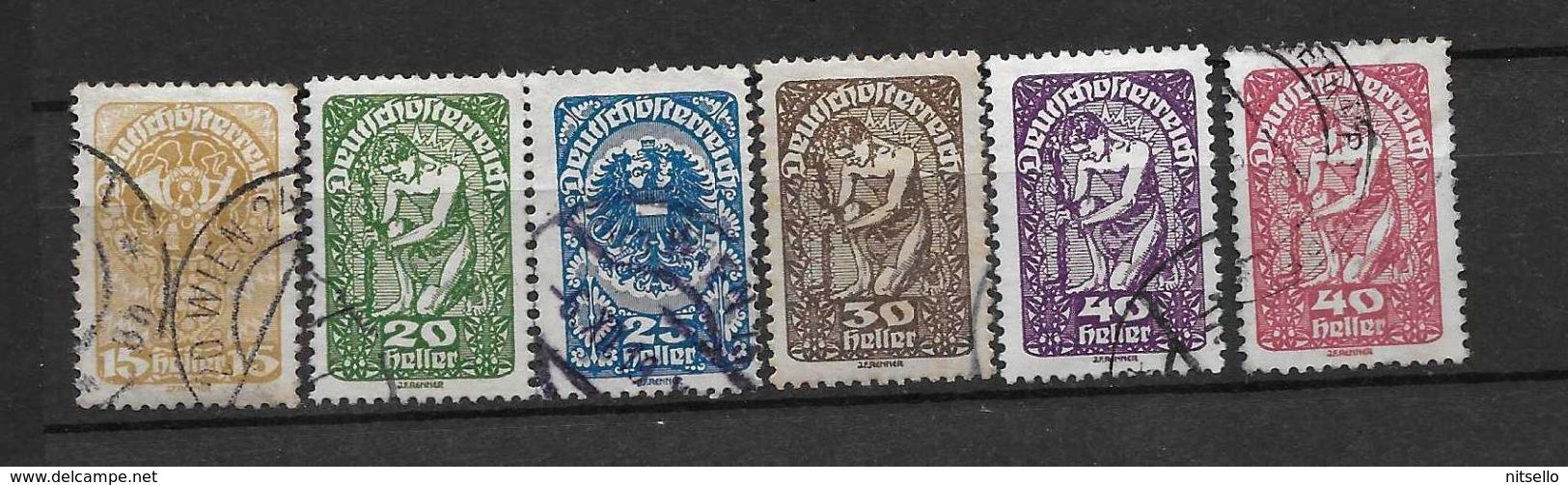 LOTE 1558  ///  AUSTRIA  1919   YVERT Nº: 194/196+198/200 - Used Stamps