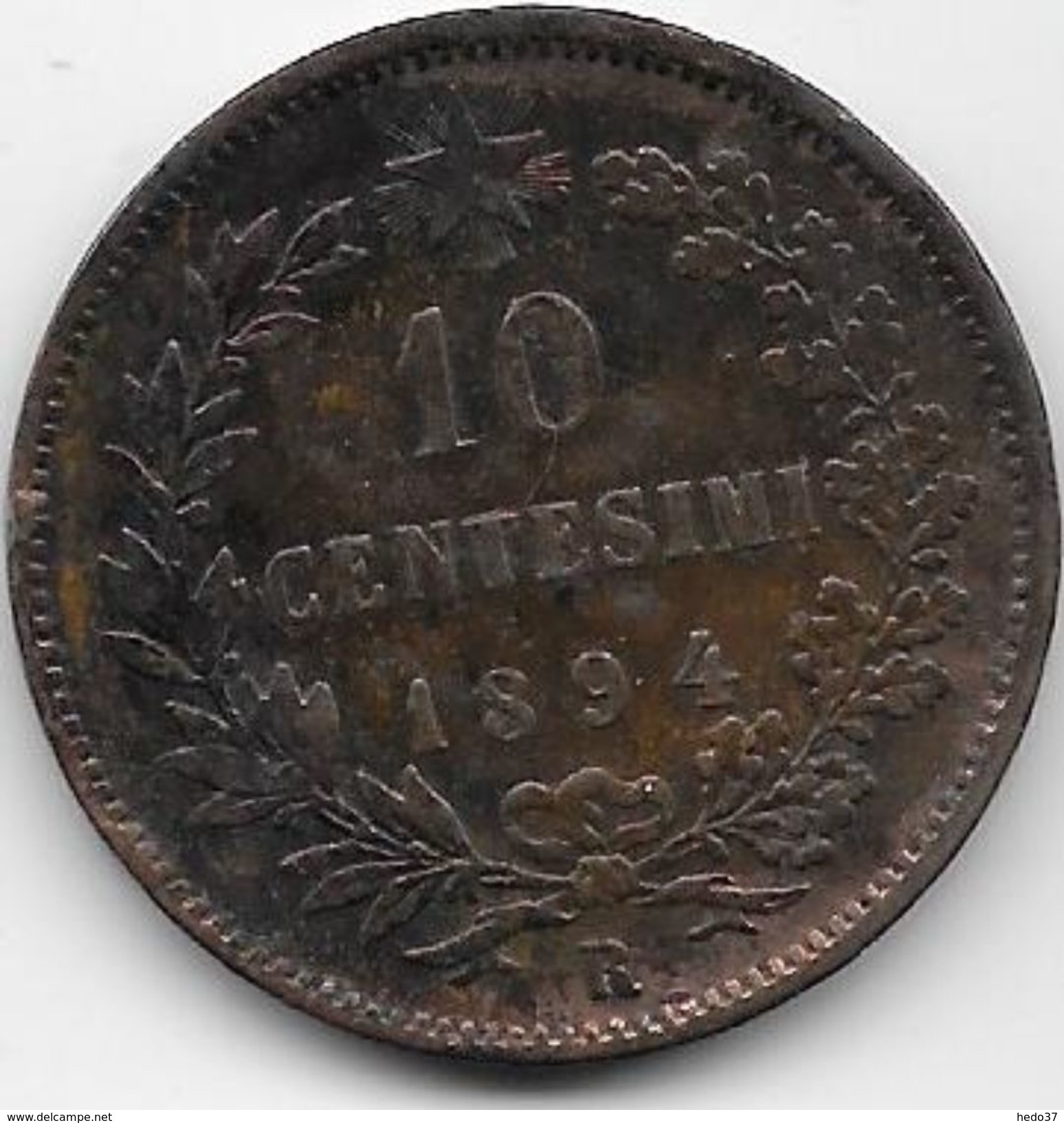 Italie - 10 Centesimi - 1894 - 1878-1900 : Umberto I