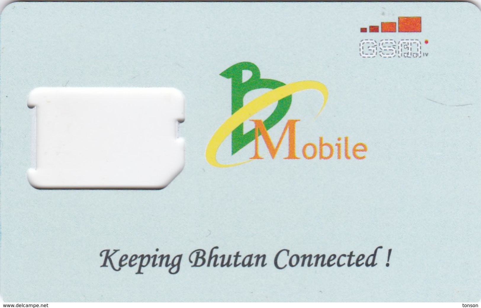 Bhutan, BM-GSM-0001, GSM Frame Without Chip, 2 Scans. - Bhutan