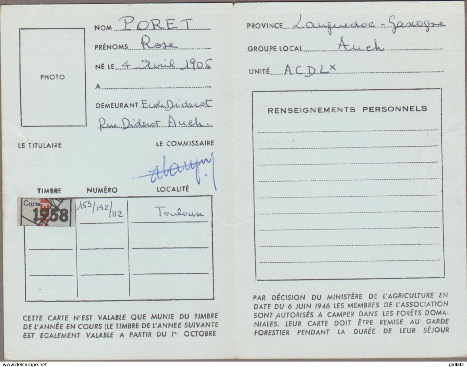 3 Cartes De RESPONSABLES 1958 à 1960 LES ECLAIREURS DE FRANCE (Scoutisme) - Other & Unclassified