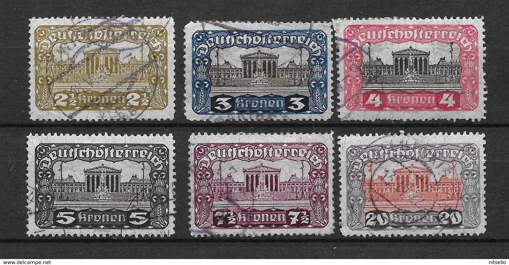 LOTE 1559  ///  AUSTRIA  1919   YVERT Nº: 215/219+221 - Gebraucht