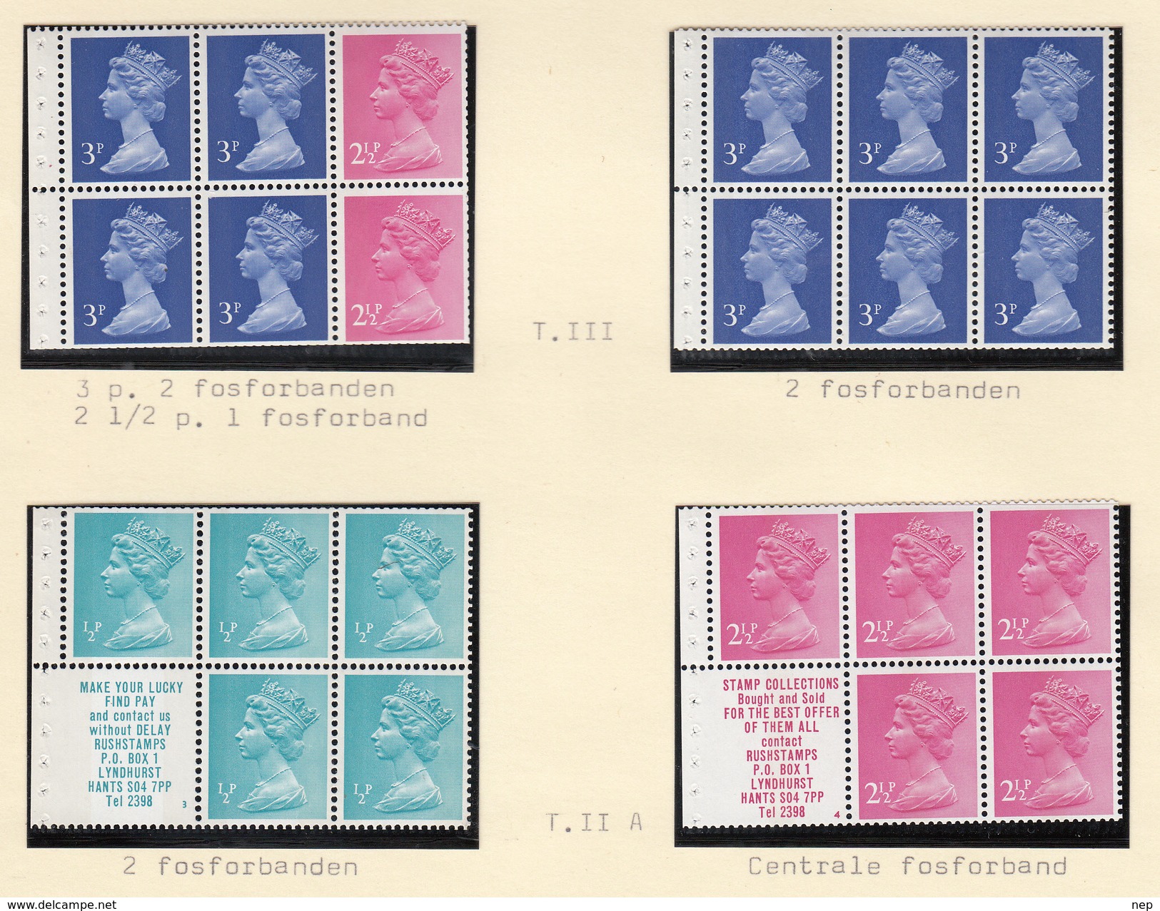 GROOT-BRITTANNIË - Michel - 1972 - Nr  561 C/R + 565 C/R + 566 C + 565 C ( H-Blatt 65 + 67 + 69 + 70) - MNH** - Carnets