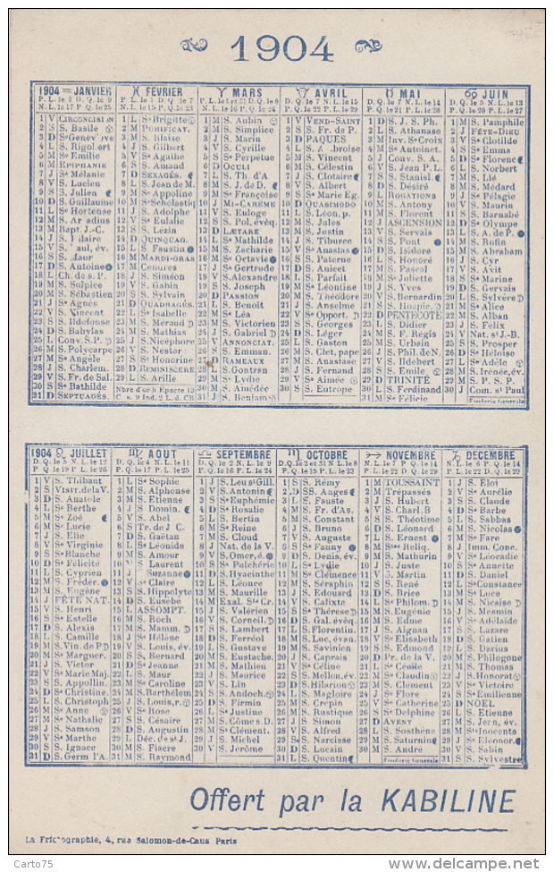 Folklore - Danse - Cake Walk Rustique - Costumes Cochons - Calendrier 1904 Le Kabiline - Danses