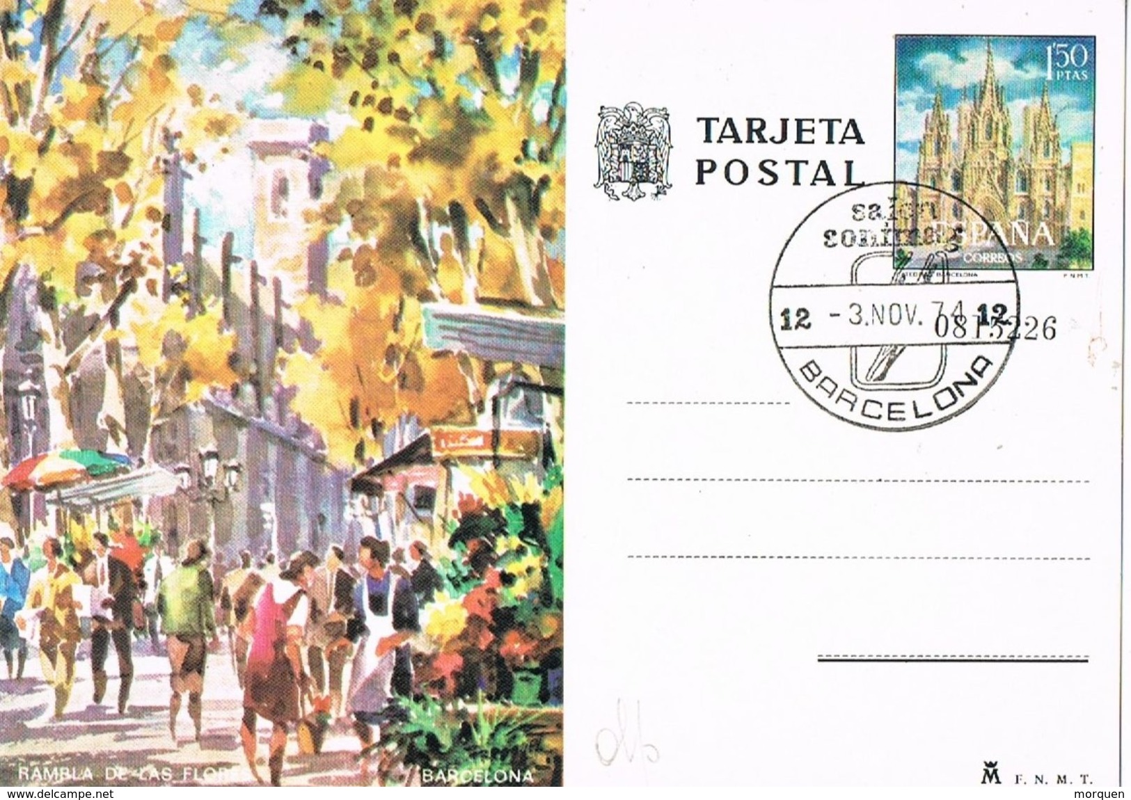 27039. Entero Postal BARCELONA 1974. Fechador Especial Salon SONIMAG 74 - 1931-....