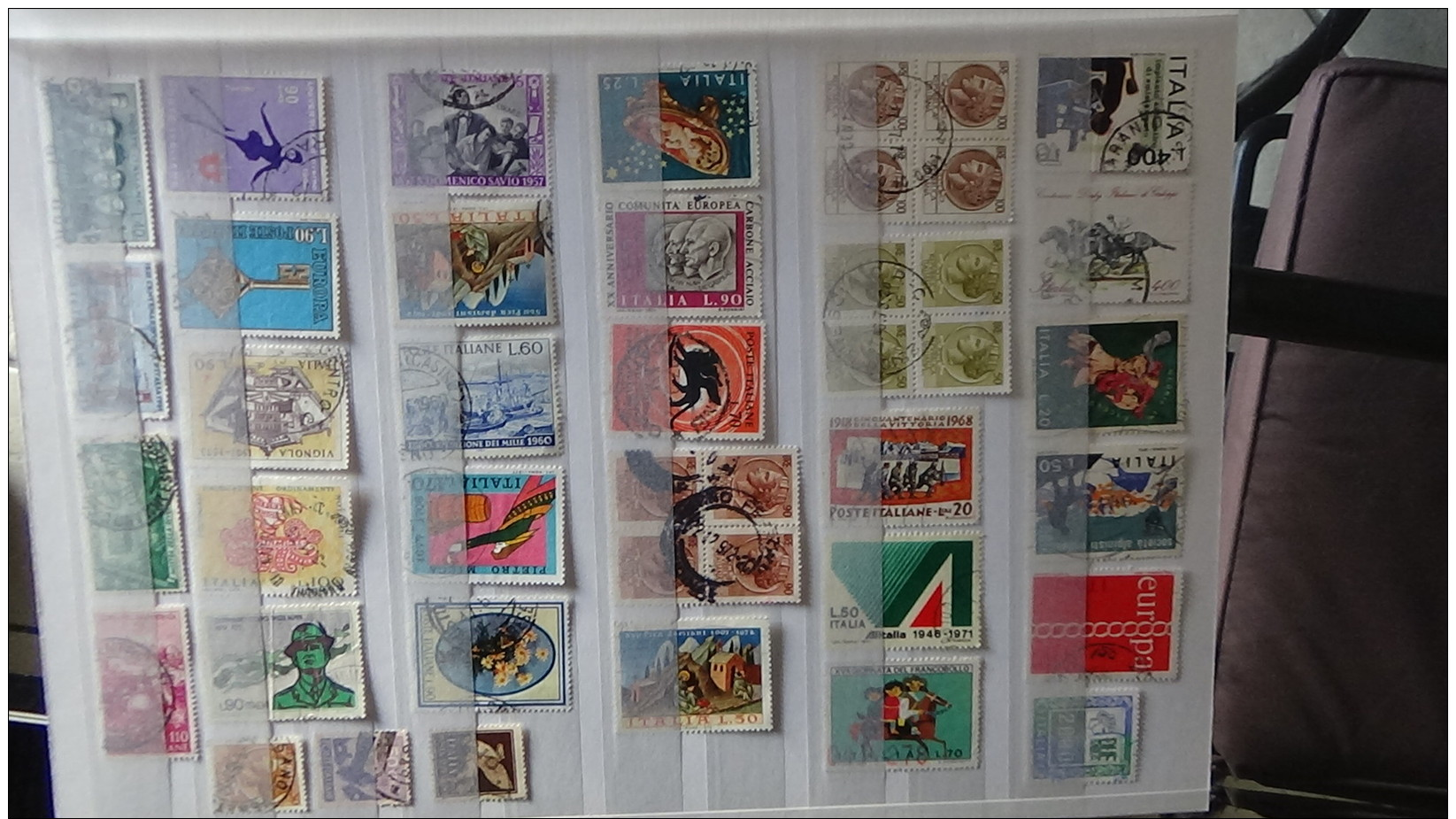 Album de timbres dont Suisse N° 84 obl, Italis,Island, Chili, Boheme et Moravie et Norvège. Voir commentaires