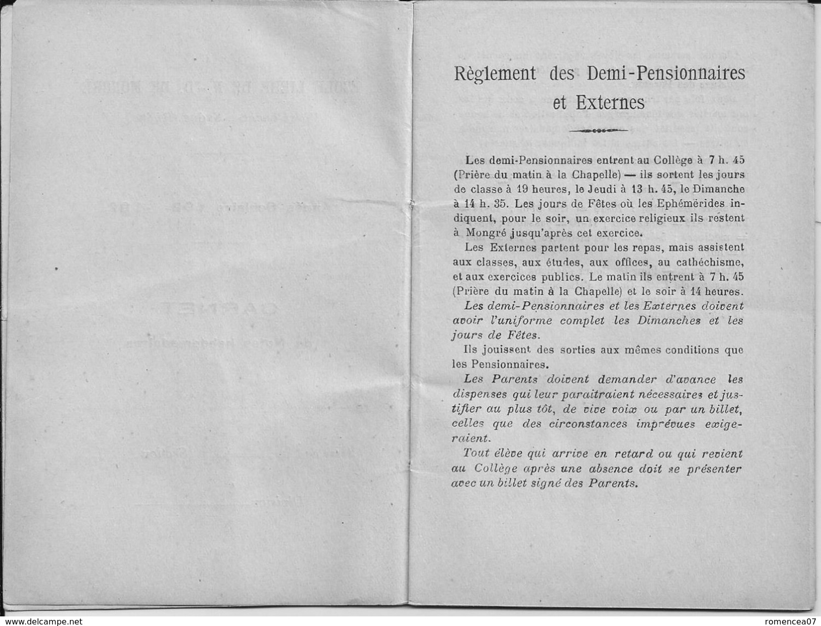 VILLEFRANCHE-sur-SAÔNE (Rhône) - ECOLE LIBRE De NOTRE-DAME De MONGRE - CARNET De NOTES 1930-31 - A Voir ! - Diplômes & Bulletins Scolaires