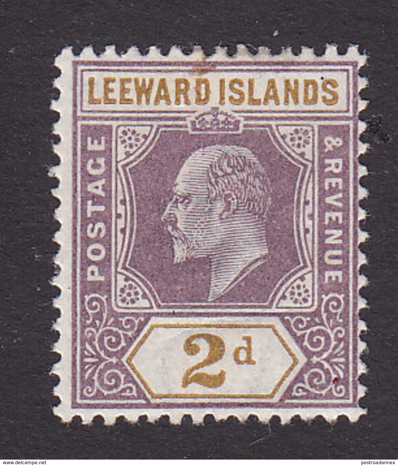 Leeward Islands, Scott #22, Mint Hinged, Edward VII, Issued 1902 - Leeward  Islands