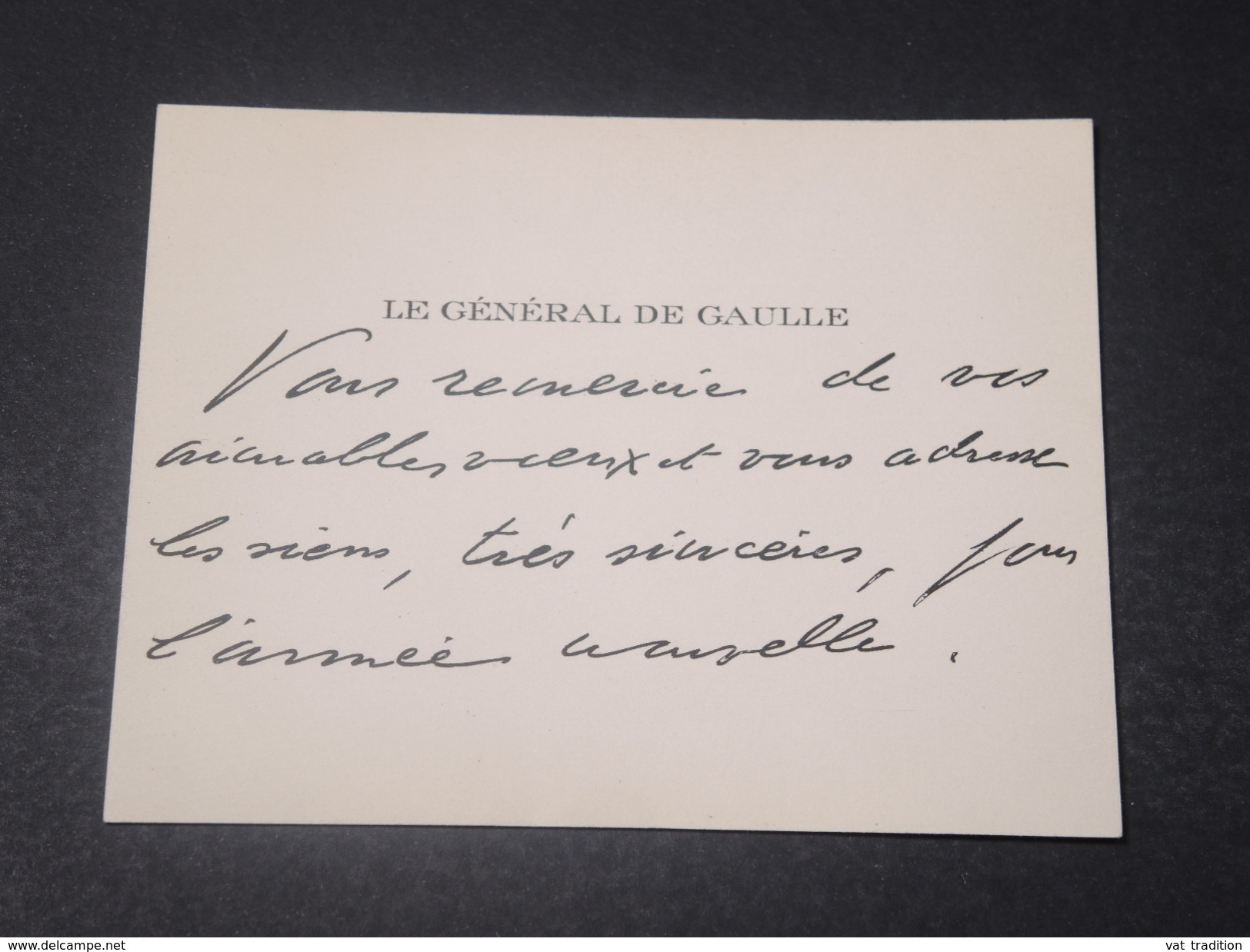 FRANCE - Carte De Visite Du Général De Gaulle + Env -  L 11543 - Tarjetas De Visita