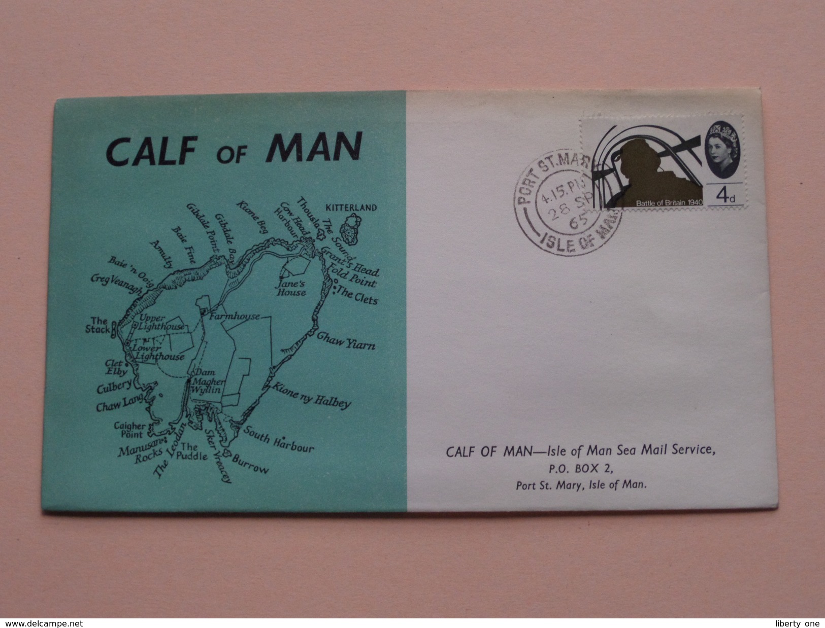 CALF Of MAN Isle Of Man Sea Mail Service ( FDC ) 1965 ( See Photo's ) ! - Man (Eiland)