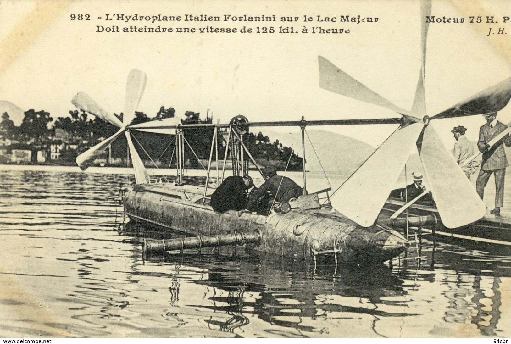 CPA (  Aviation) L Hydroplane Italien Forlanini Sur Le Lac Majeur ( Boite 3  ) Parfait Etat Pas Tachée - Aéroglisseurs