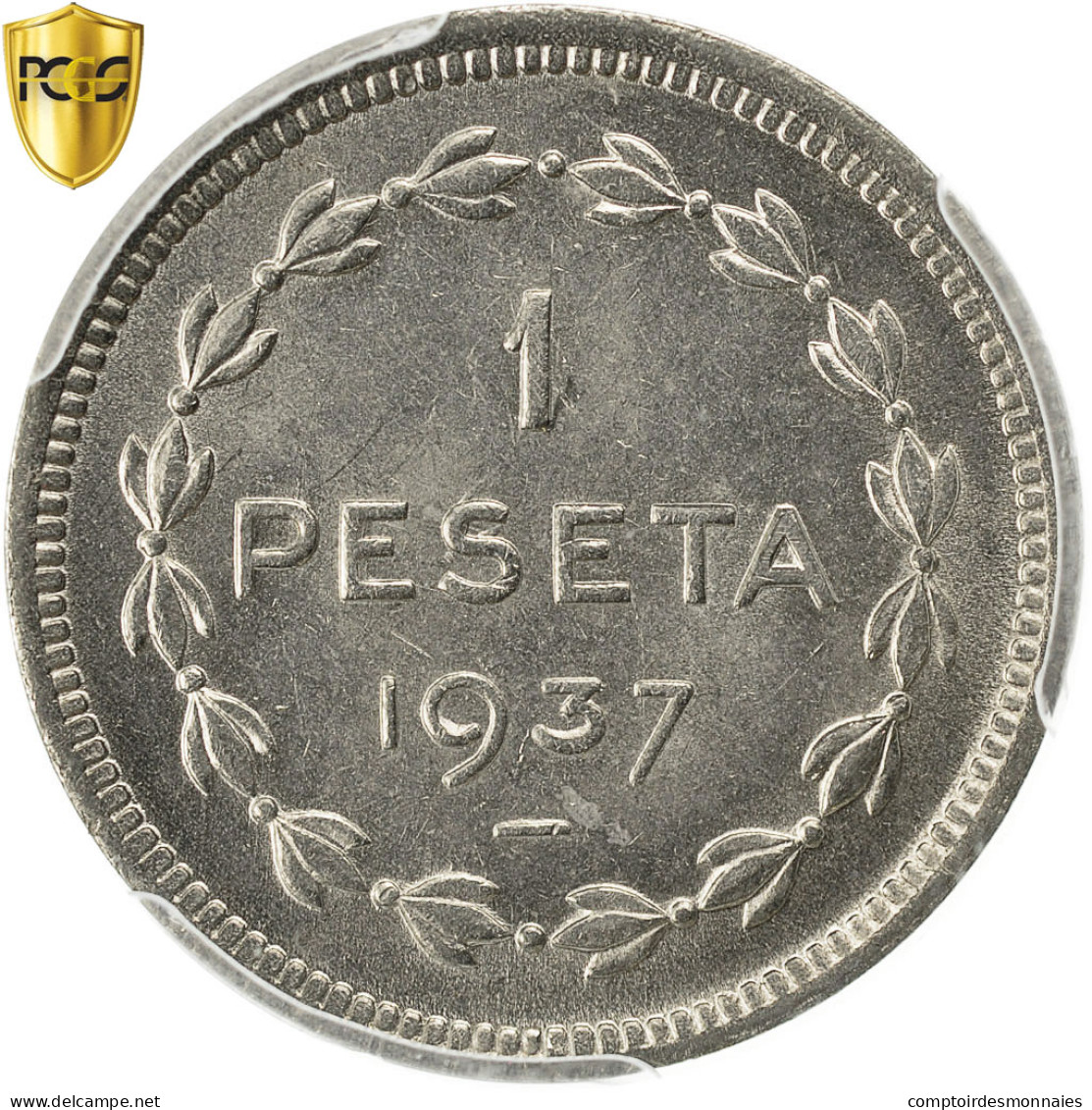 Monnaie, SPAIN CIVIL WAR, EUZKADI, Peseta, 1937, Bruxelles, PCGS, MS66, FDC - Nationalistische Zone