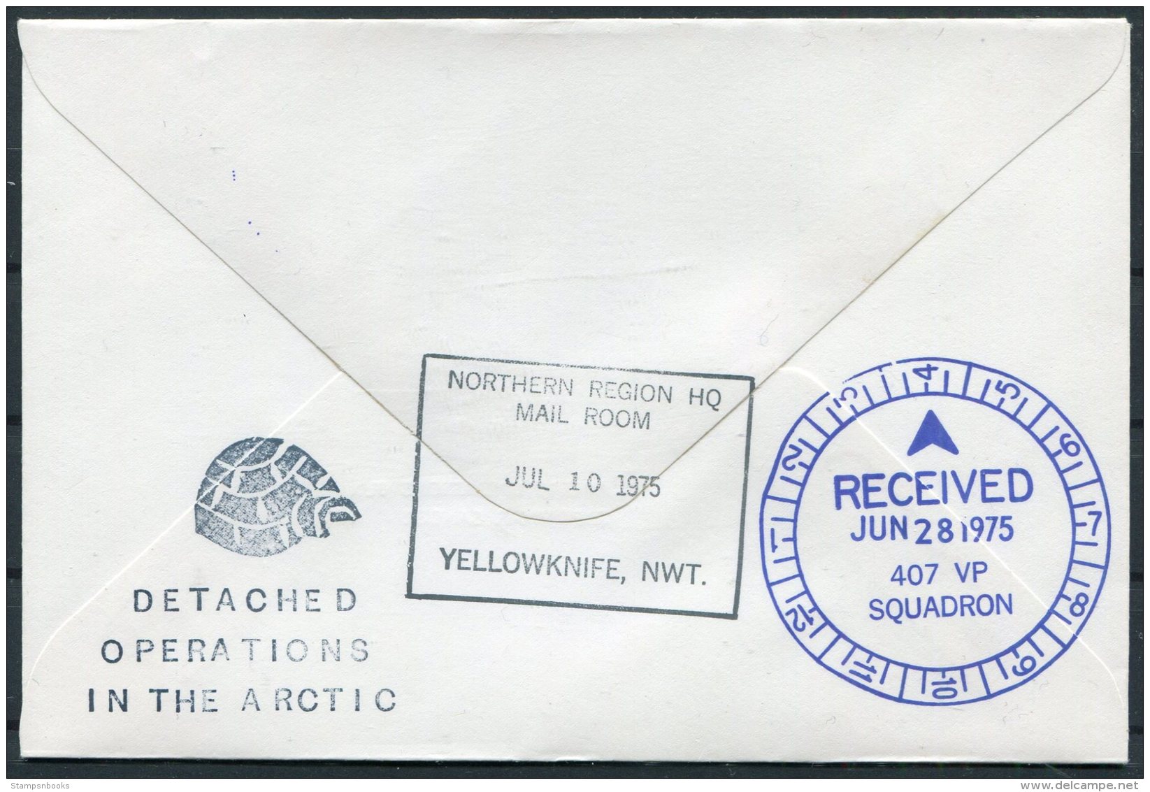 1975 Canada Yellowknife NWT Igloo Arctic 407 Squadron Canadian Air Force Canadair Argus, Lockheed Hudson Flight Cover - HerdenkingsOmslagen