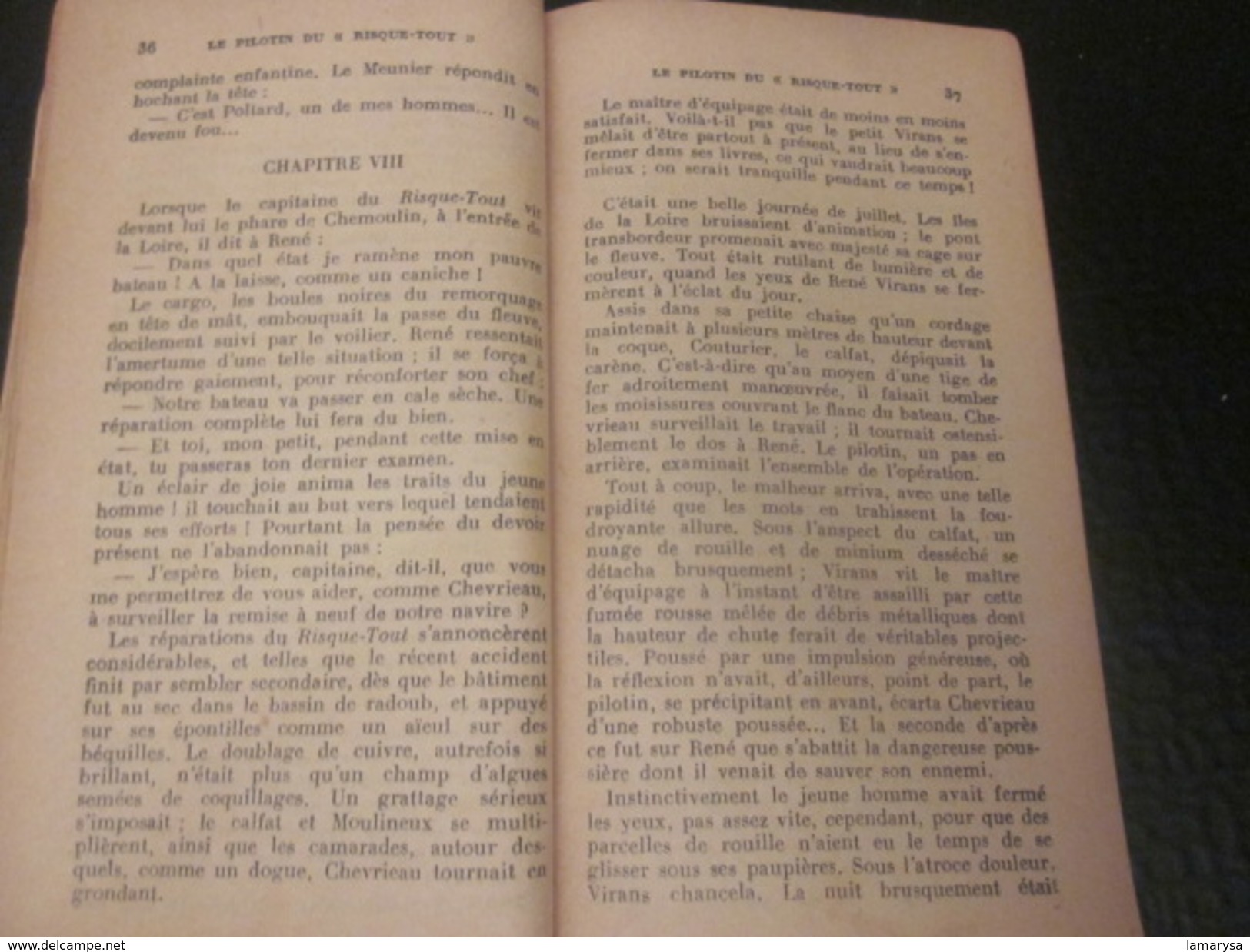 édition 1928- Mini Livret N°11 de Mauclère Collection BAYARD PARIS 5 rue BAYARD Le PILOTIN DU "RISQUETOUT" 97 pages 75c