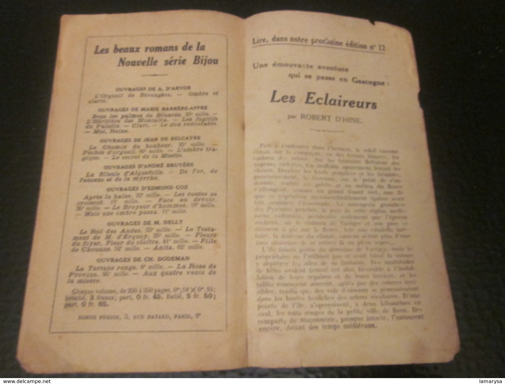 édition 1928- Mini Livret N°11 de Mauclère Collection BAYARD PARIS 5 rue BAYARD Le PILOTIN DU "RISQUETOUT" 97 pages 75c