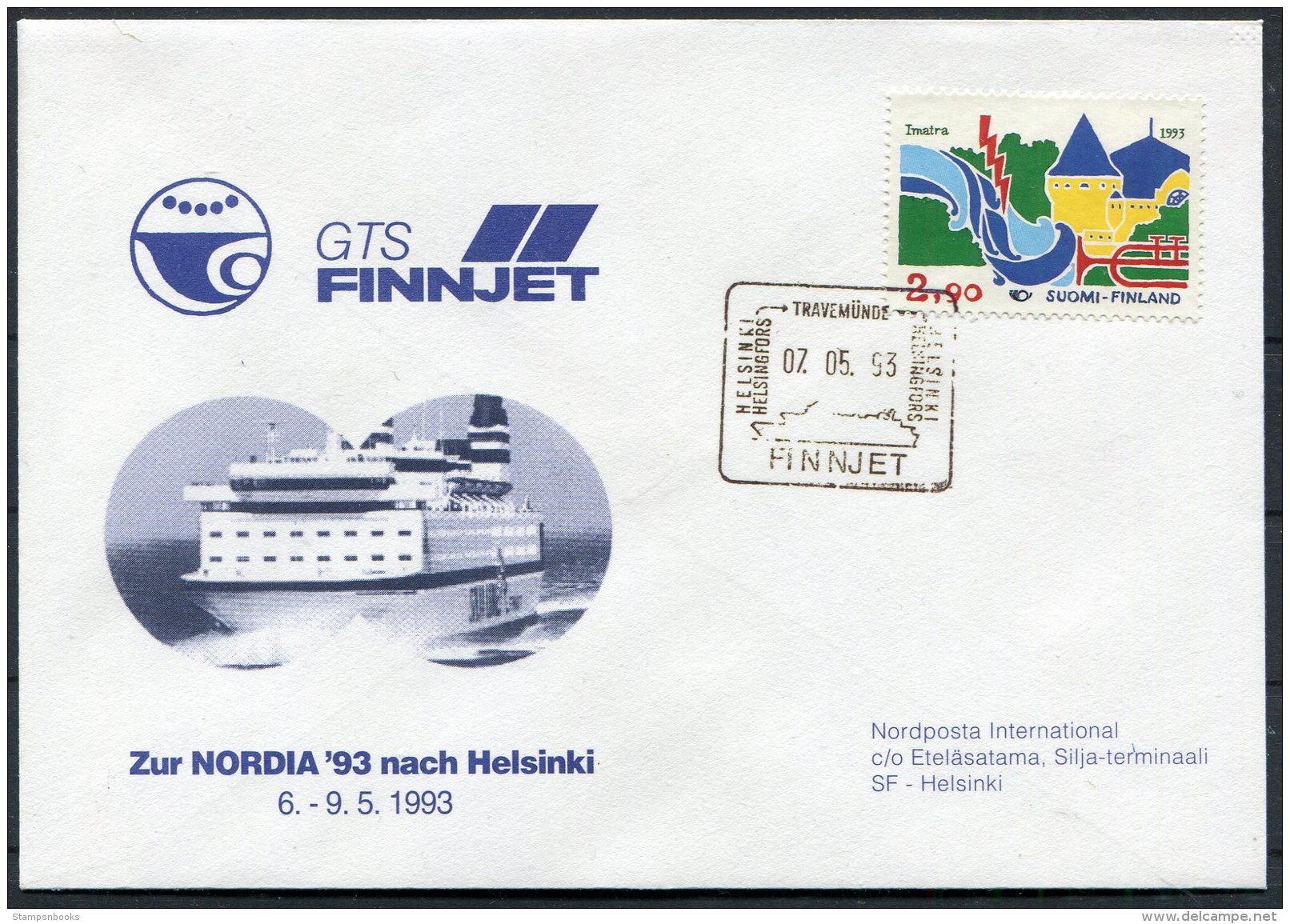 1993 Finland FINNJET Ship Cover Helsinki Travemunde - Cartas & Documentos