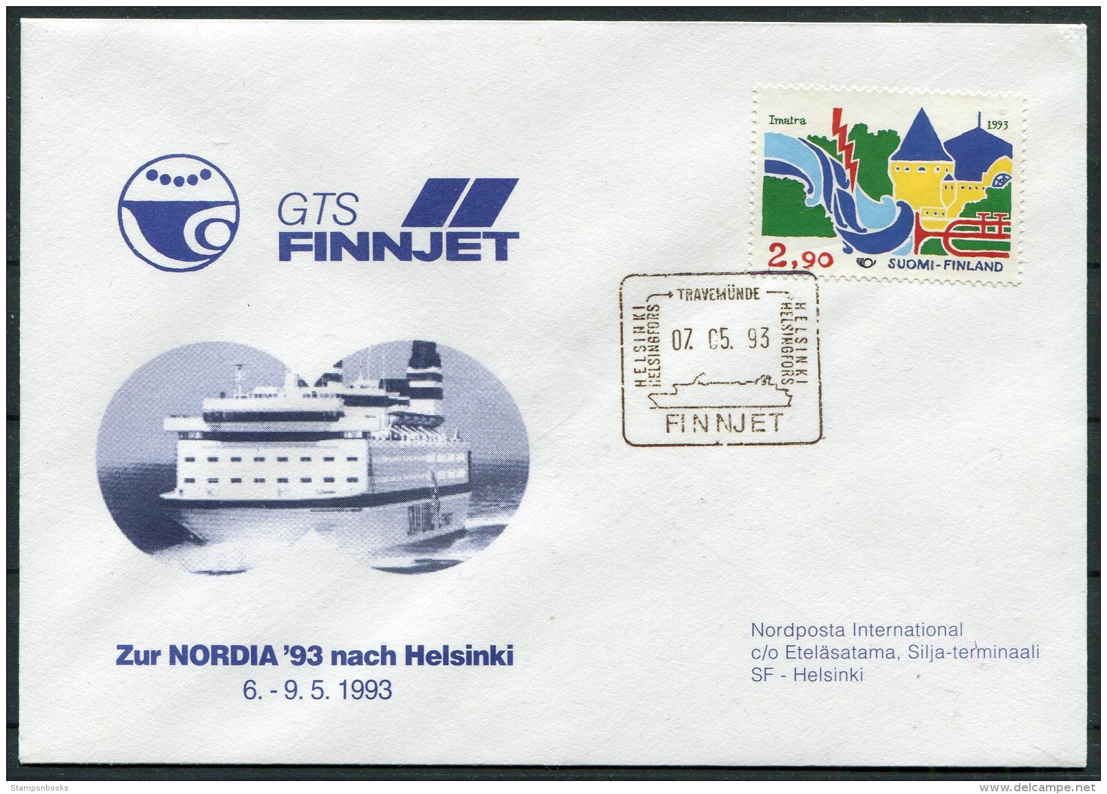 1993 Finland FINNJET Ship Cover Helsinki Travemunde - Cartas & Documentos