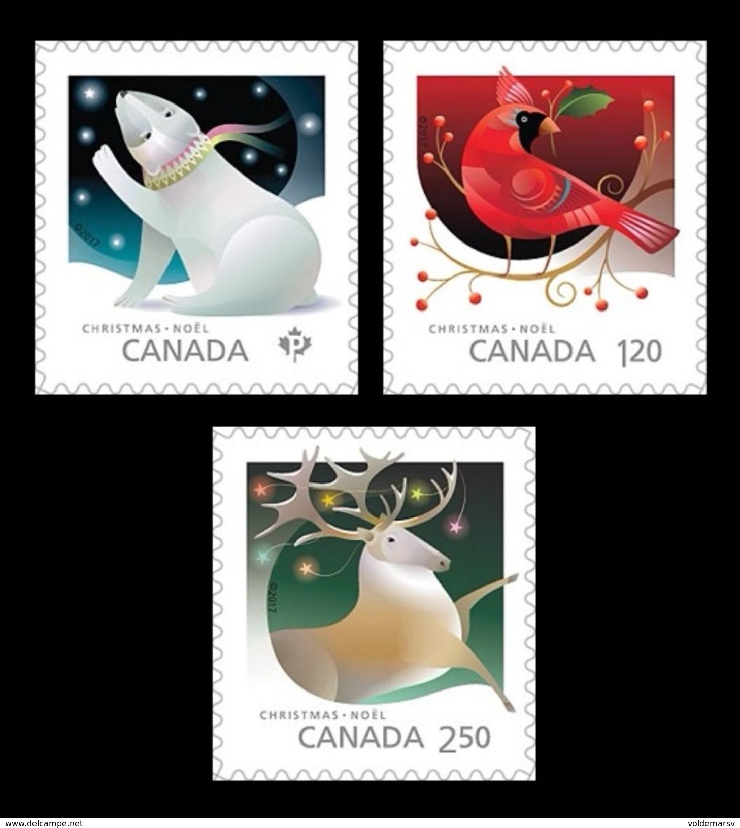 Canada 2017 Mih. 3569/71 Christmas Animals. Fauna (self-adhesive) MNH ** - Nuovi