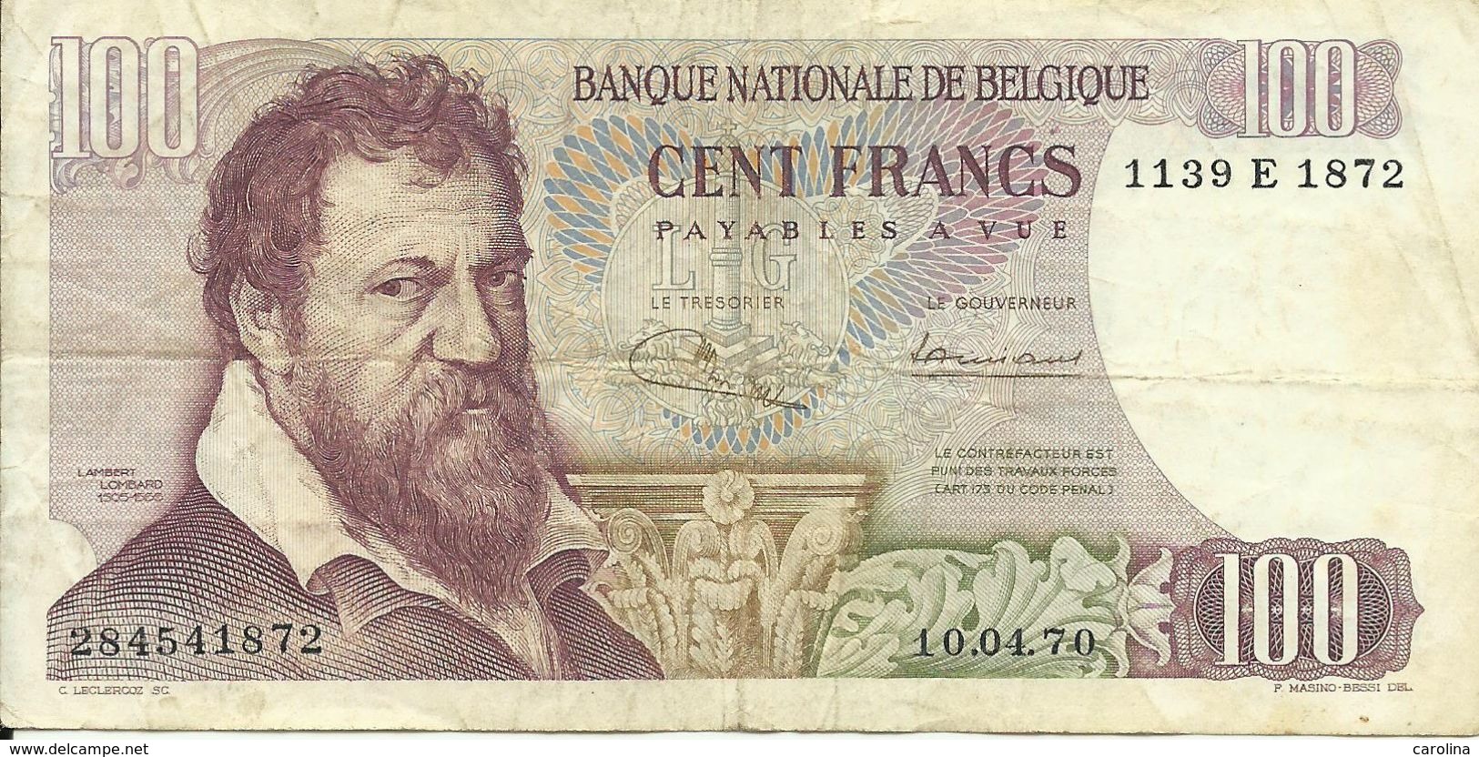 BELGIQUE - 100 FRANCS - 1970 - 1139 E 1872 - SEE PHOTOS - NICE PRICE - 100 Francs