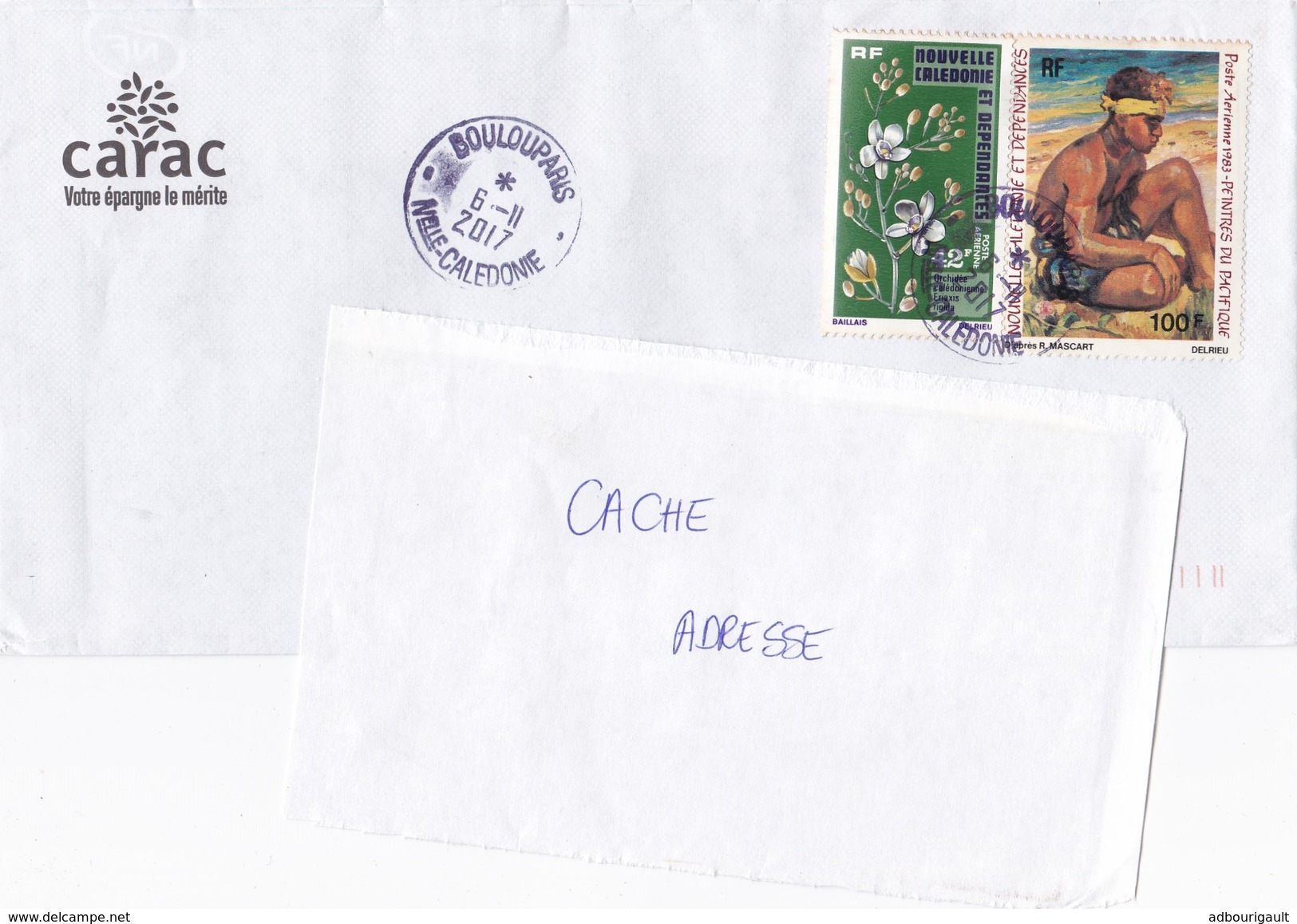 Lettre Pour La France Nouvelle Caledonie Boulouparis Obliteration Poste Aerienne Timbre - Storia Postale