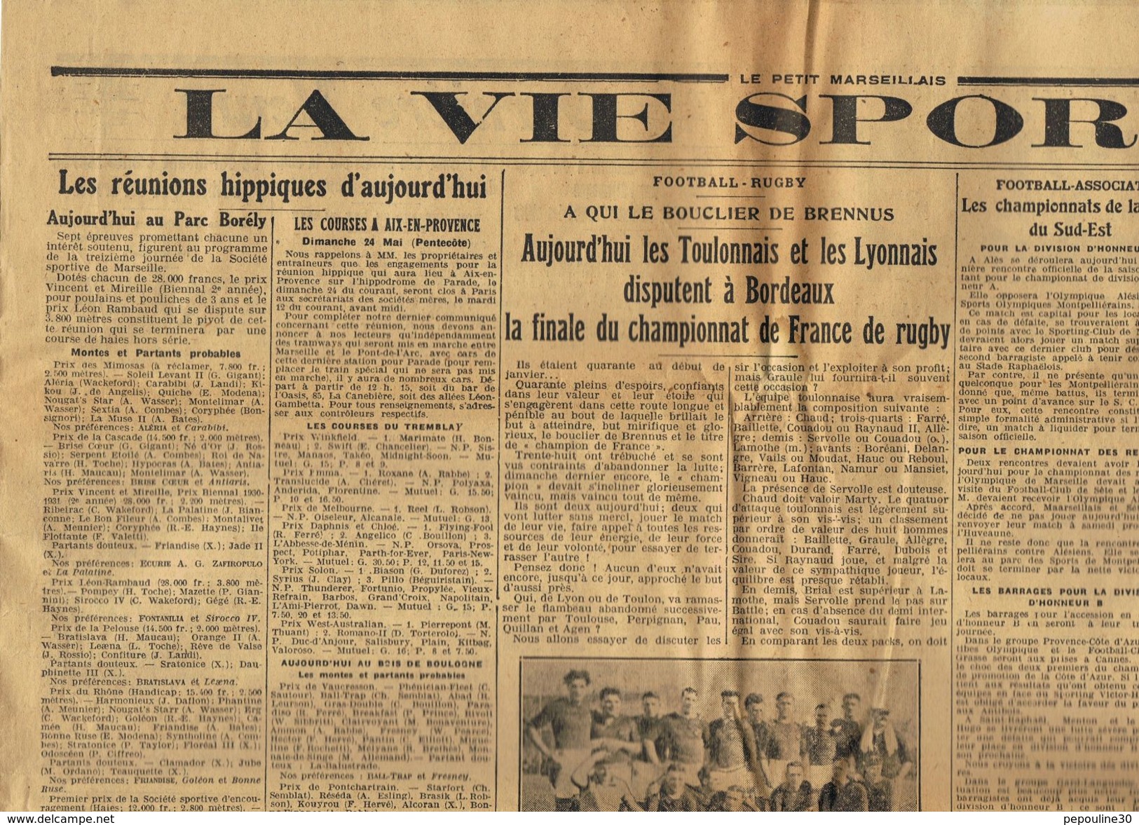 ** JOURNAL ** LE PETIT MARSEILLAIS ** 2ème ÉDITION DU ** DIMANCHE 10 MAI 1931 ** - Le Petit Marseillais