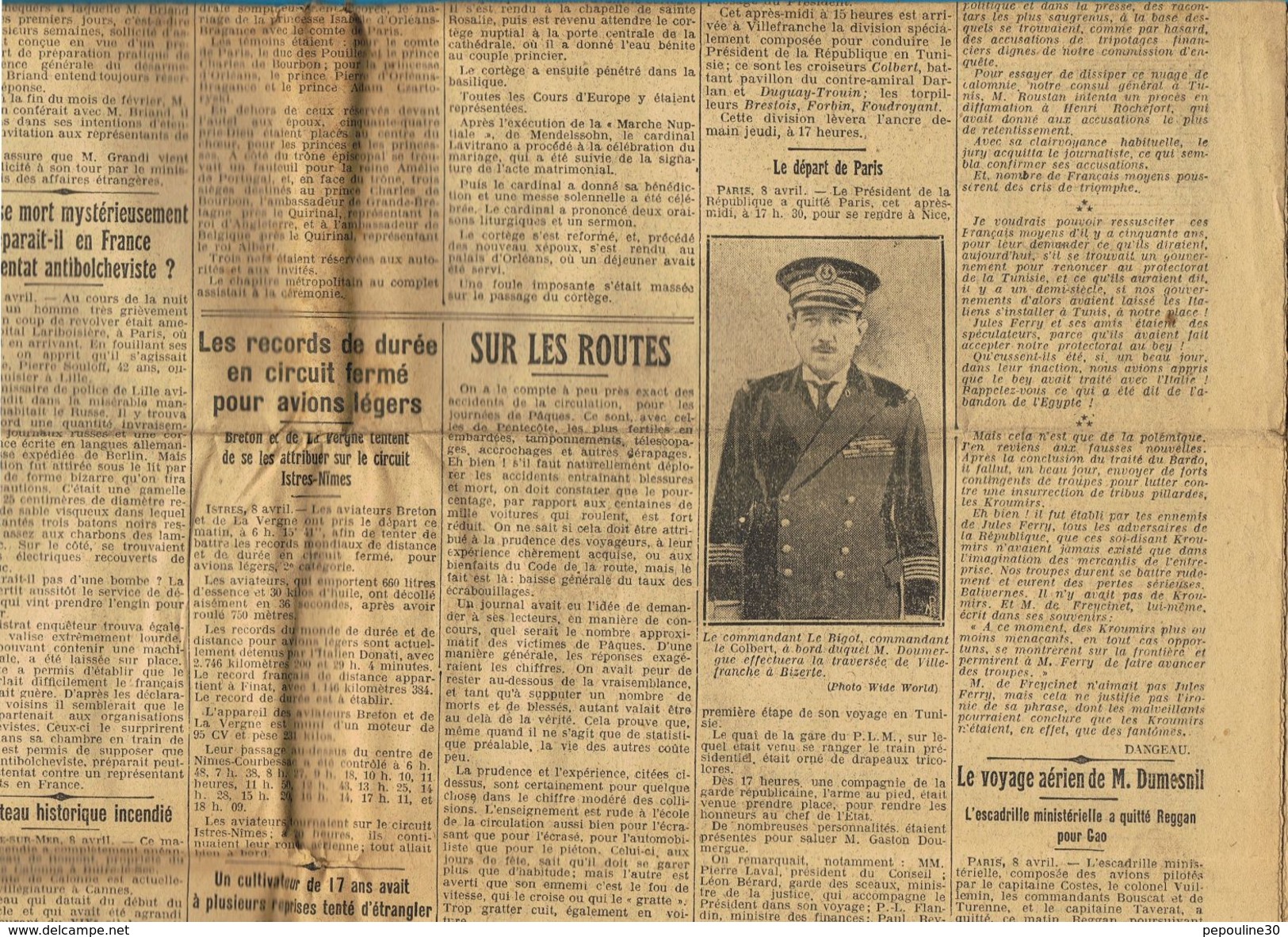 ** JOURNAL ** LE PETIT MARSEILLAIS ** 2e ÉDITION DU ** JEUDI 09 AVRIL 1931 ** - Le Petit Marseillais