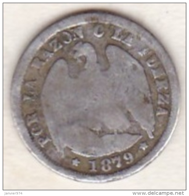 Chile . 1/2 (medio) Decimo 1879 . Argent . KM# 137.3 - Chili