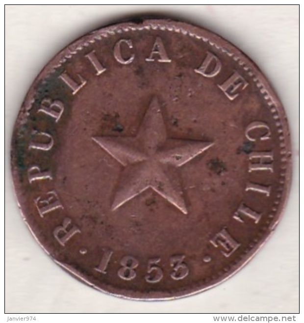 Chile. 1 Centavo 1853 . Copper. KM# 127 - Chili