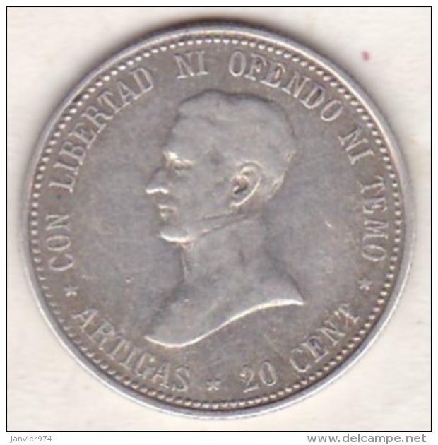 Uruguay . 20 Centesimos 1920. Argent . KM# 24 - Uruguay