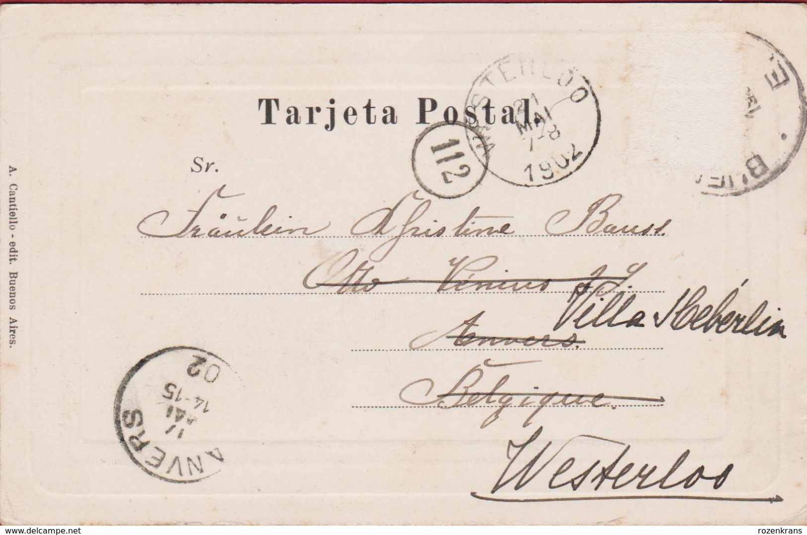 Very Early Old Card 1902Argentina Argentine Deposito De Agua Corriente Argentinie - Argentina