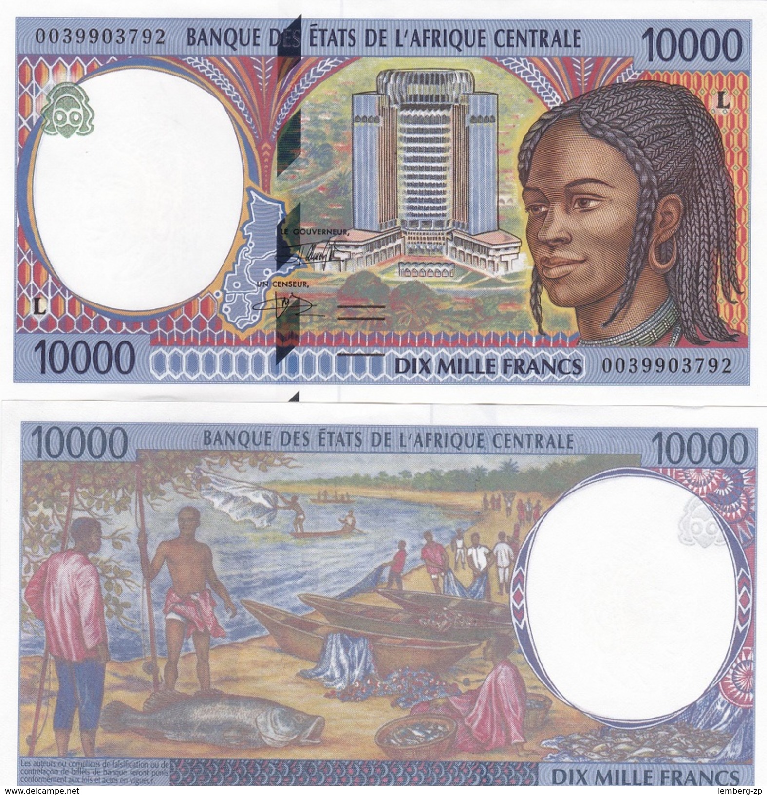 Central African St. Gabon - 10000 Francs 2000 L AUNC Lemberg-Zp - Zentralafrikanische Staaten