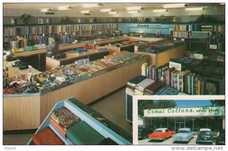 New Braunfels Texas, New Braunfels Textime Mills Store Interior, Adverstisement C1950s Vintage Postcard - Other & Unclassified