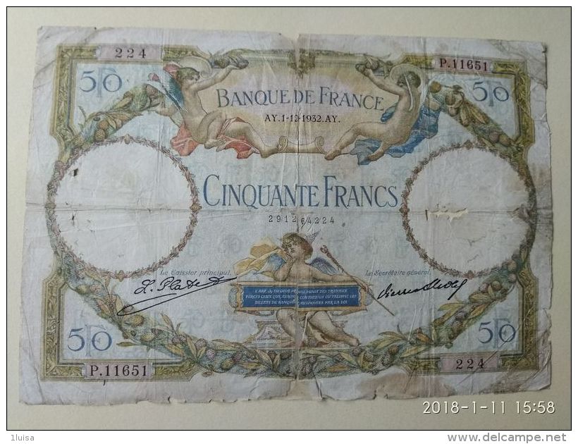 50 Francs 1932 - 5 F 1917-1940 ''Violet''