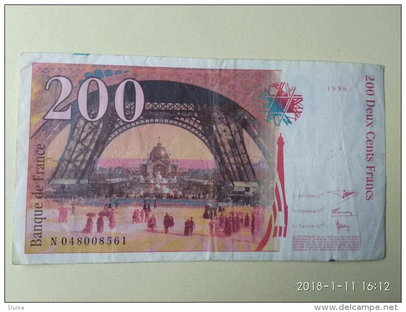 200 Francs 1996 - 200 F 1995-1999 ''Eiffel''