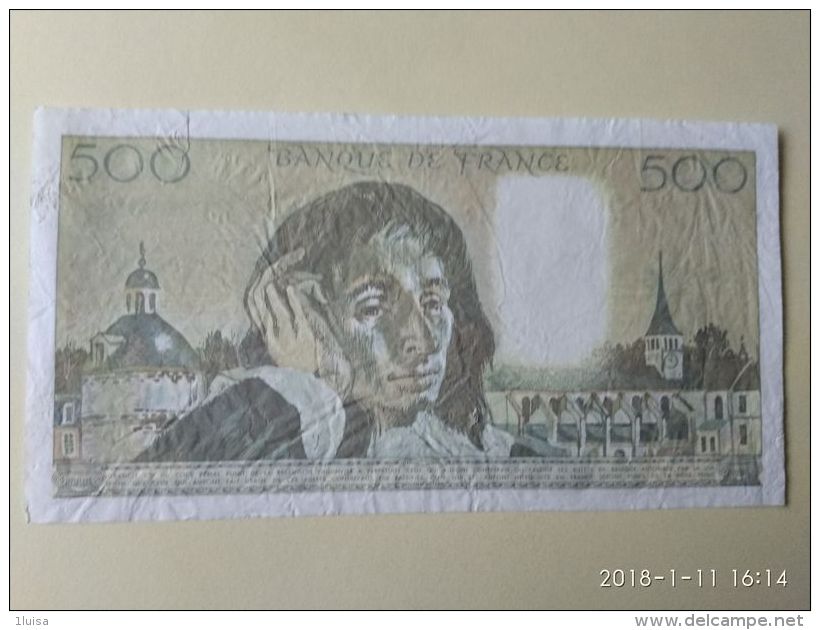 500 Francs 1992 - 500 F 1968-1993 ''Pascal''