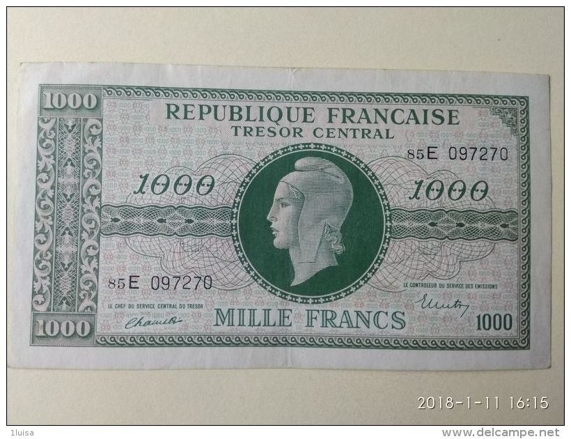 1000 Francs 1945 - 1943-1945 Marianna