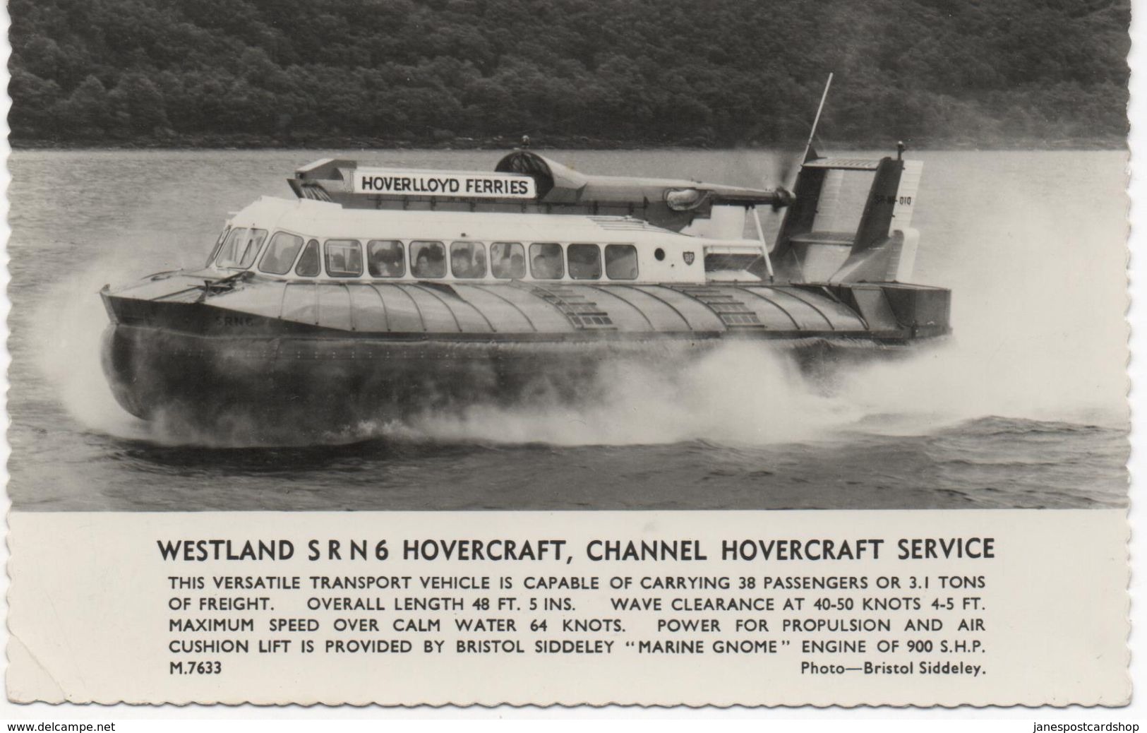 HOVERCRAFT WESTLAND S R N 6 - REAL PHOTO POSTCARD - - Other & Unclassified