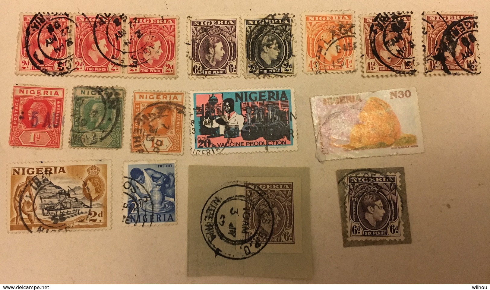 LOT DE 17 TIMBRES NIGERIA OBLITERES PRESQUE  TOUS DIFFERENTS - Nigeria (...-1960)