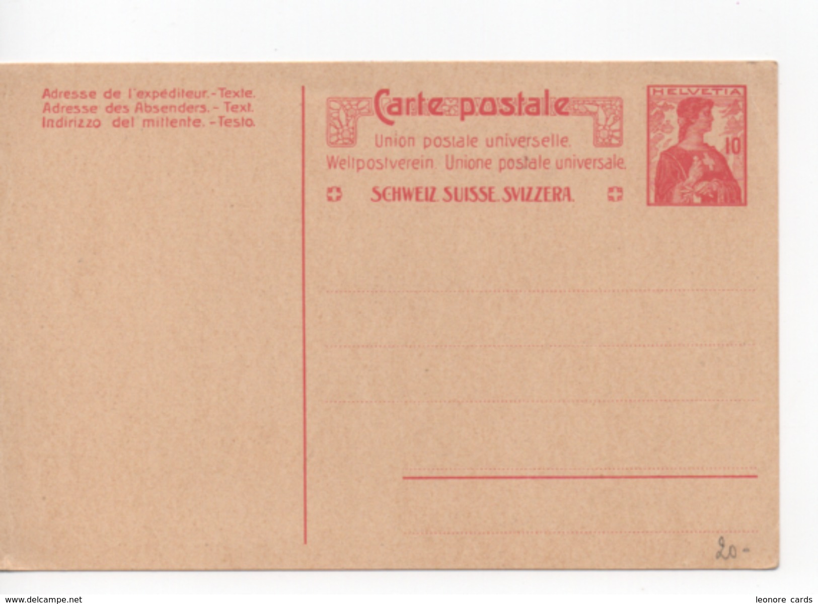 Cpa.Timbres.Suisse.Entier Postal Suisse - Nuovi