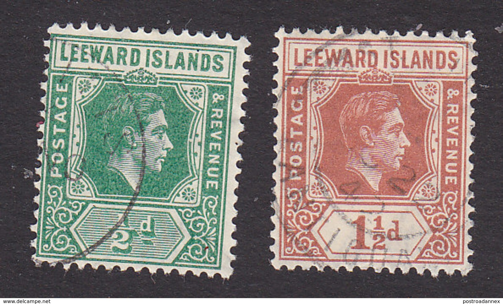 Leeward Islands, Scott #104, 106, Used, George VI, Issued 1938 - Leeward  Islands