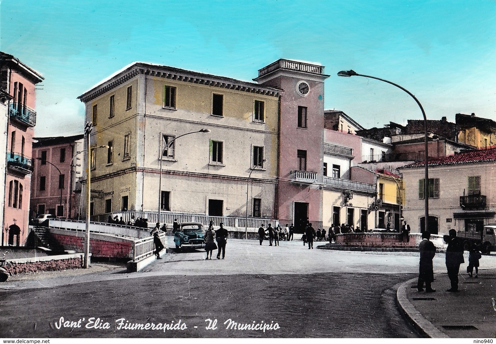 SANT'ELIA FIUMERAPIDO - IL MUNICIPIO - F/G - V: 1970 - ANIMATA - AUTO - Altri & Non Classificati