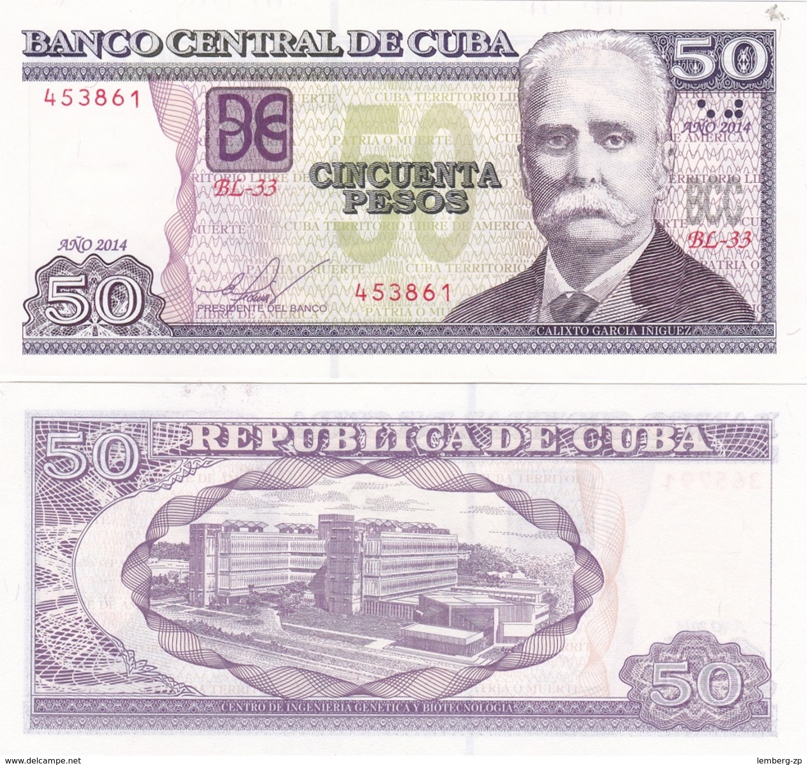 Cuba - 50 Pesos 2014 UNC Lemberg-Zp - Cuba